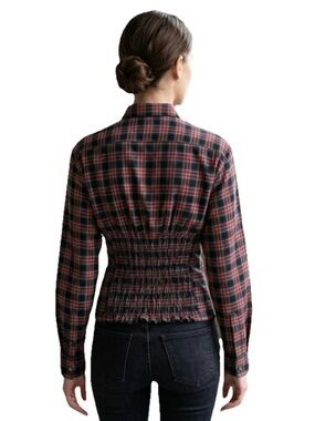 Equipment Women’s Checkered Red & Black Plaid Button-Up Shirt Size Medium